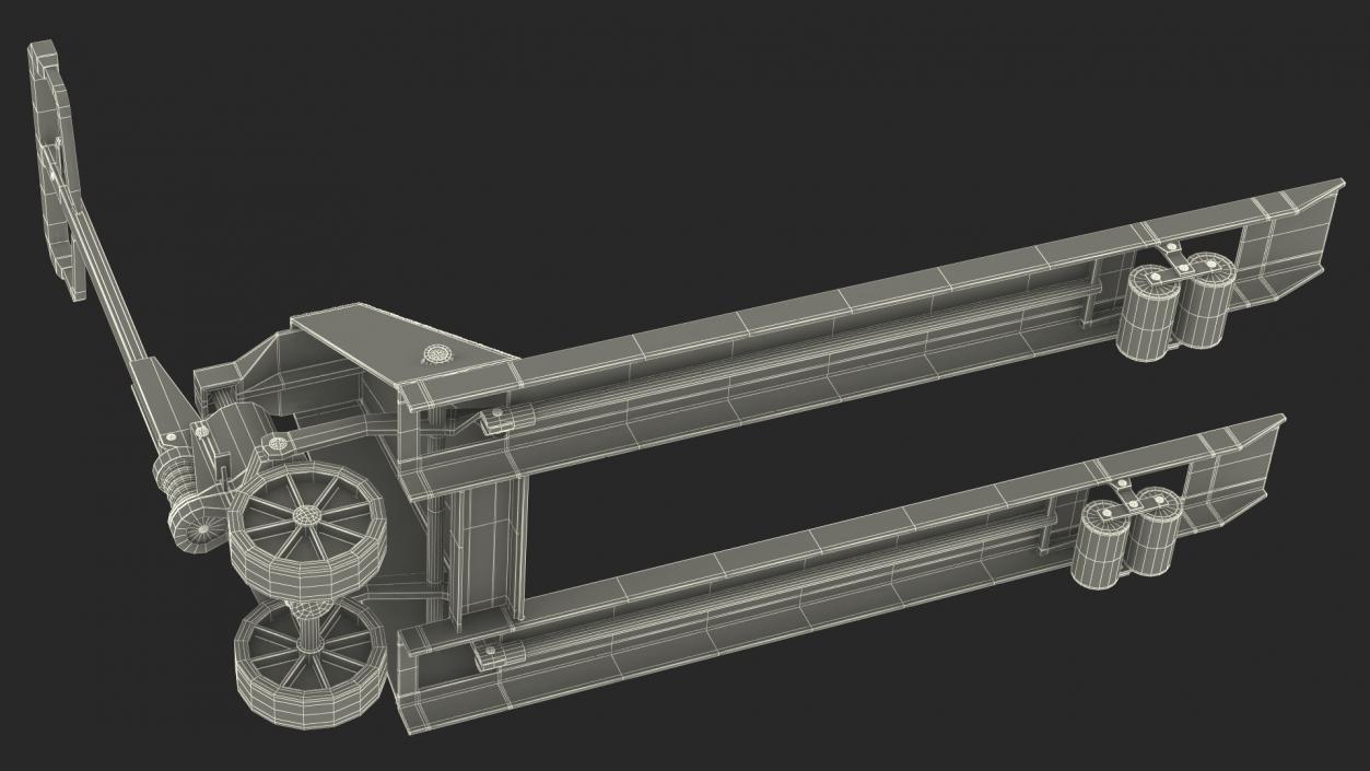 3D model Hand Pallet Truck Lion with Boxes Rigged