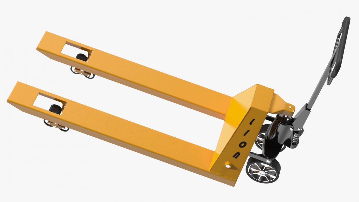 3D model Hand Pallet Truck Lion with Boxes Rigged