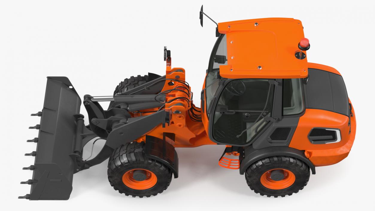 3D Electric Loader with Bucket Simple Interior model