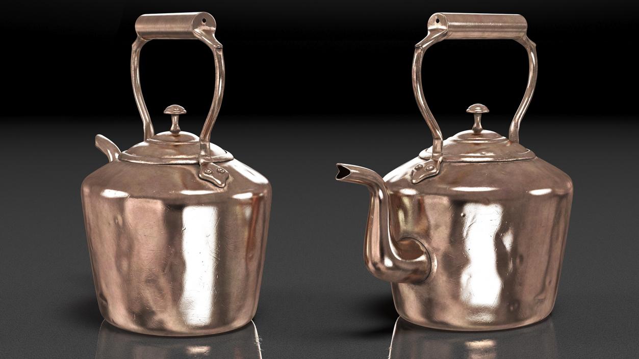 3D Antique Copper Cookware Collection 3