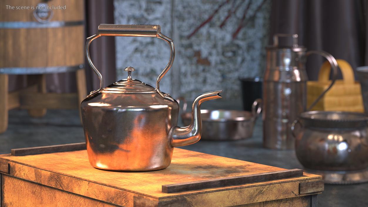 3D Antique Copper Cookware Collection 3