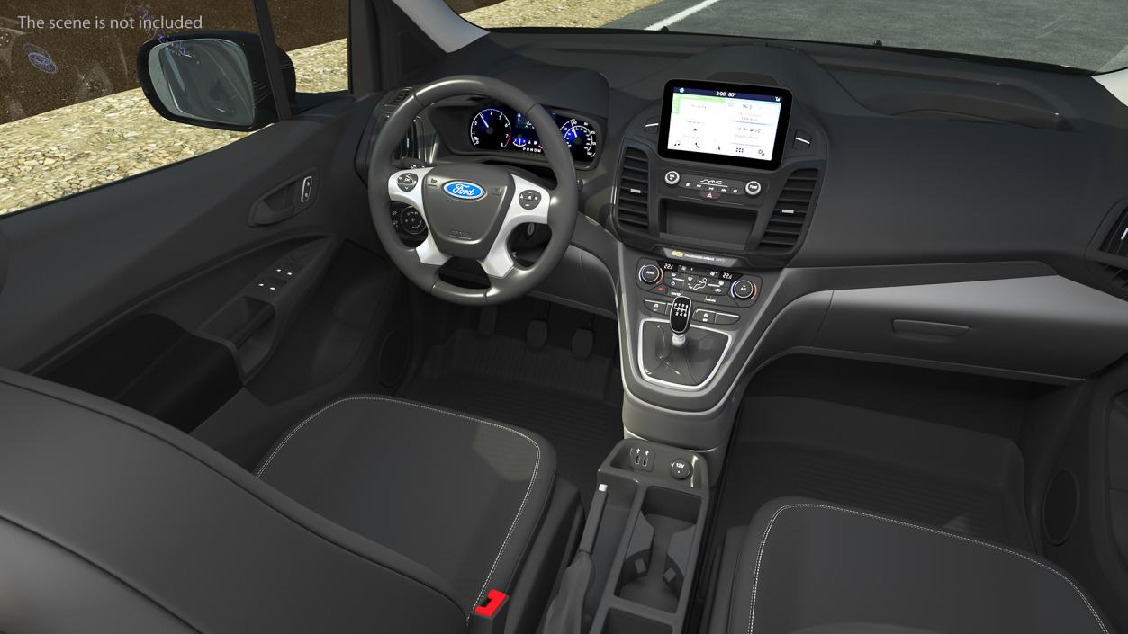 Ford Transit Connect Barn Doors Black 3D