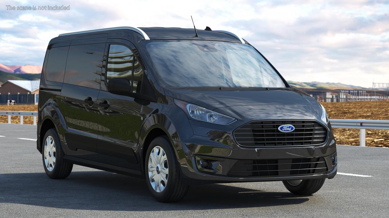 Ford Transit Connect Barn Doors Black 3D