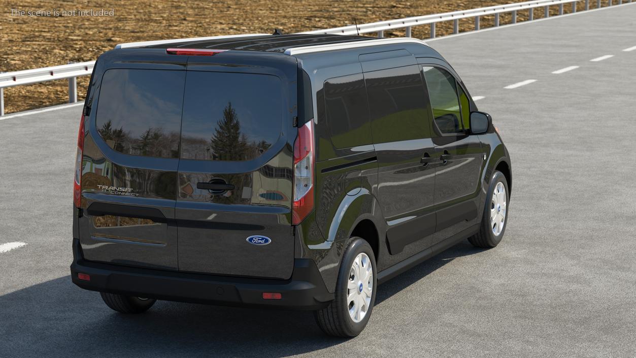 Ford Transit Connect Barn Doors Black 3D