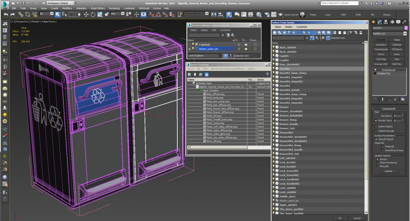 Bigbelly General Waste and Recycling Station 3D model