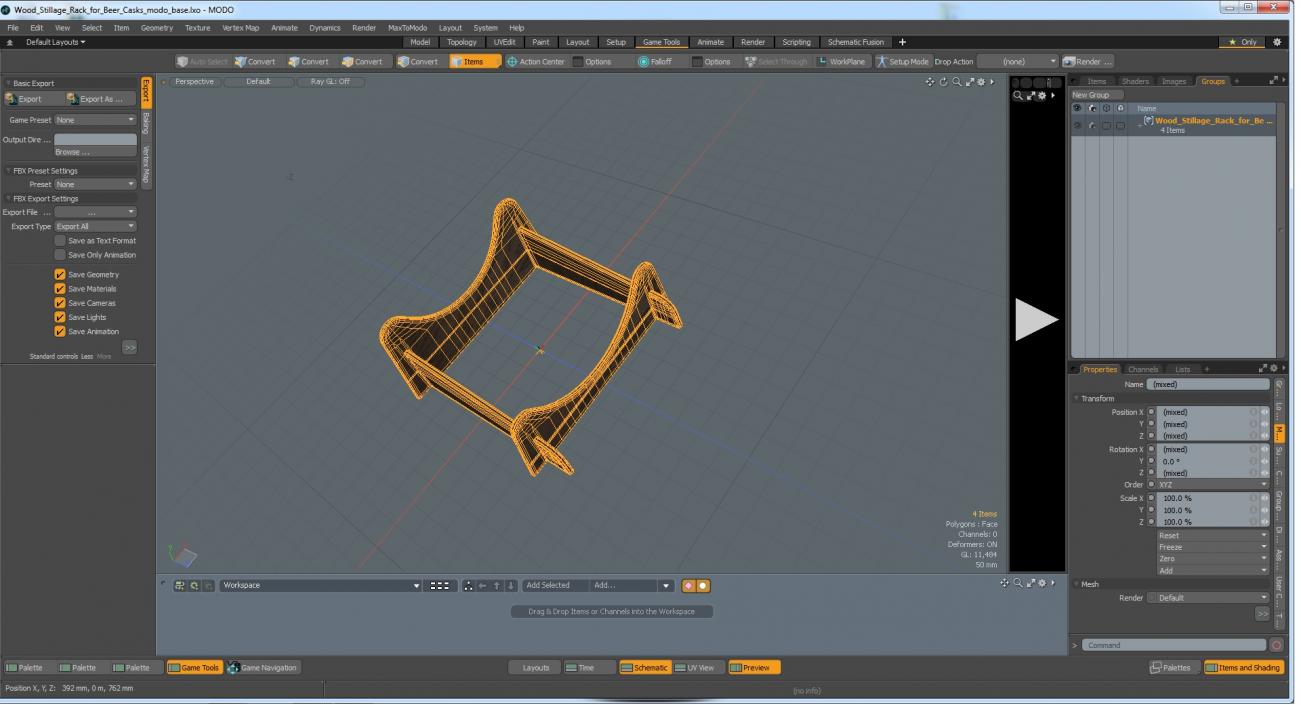 3D Wood Stillage Rack for Beer Casks model