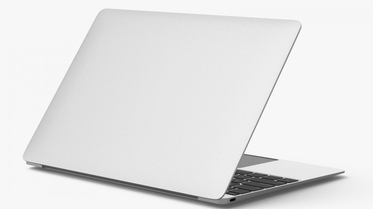 3D Silver Thin Laptop model