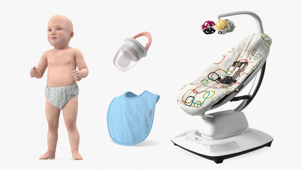 Baby Boy with Child Accessories Collection 3 3D model