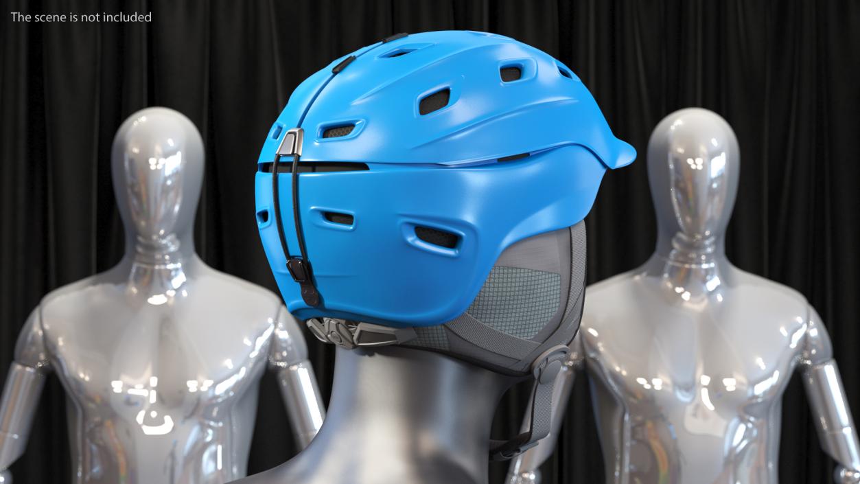 3D model Blue Ski Helmet