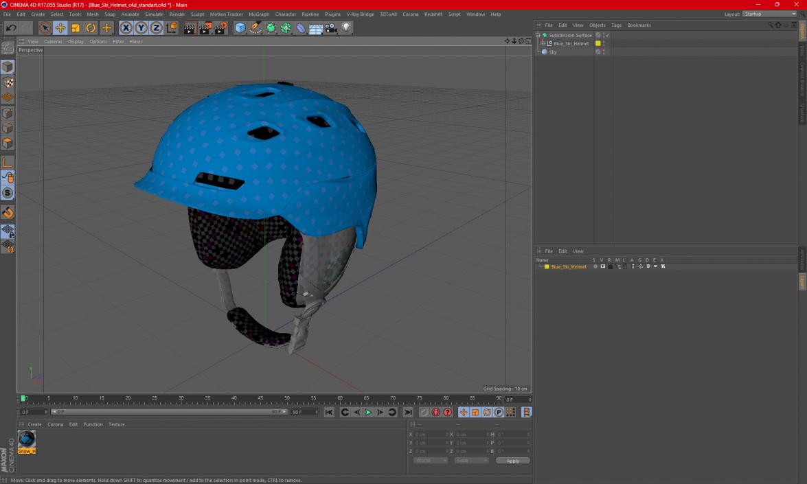 3D model Blue Ski Helmet