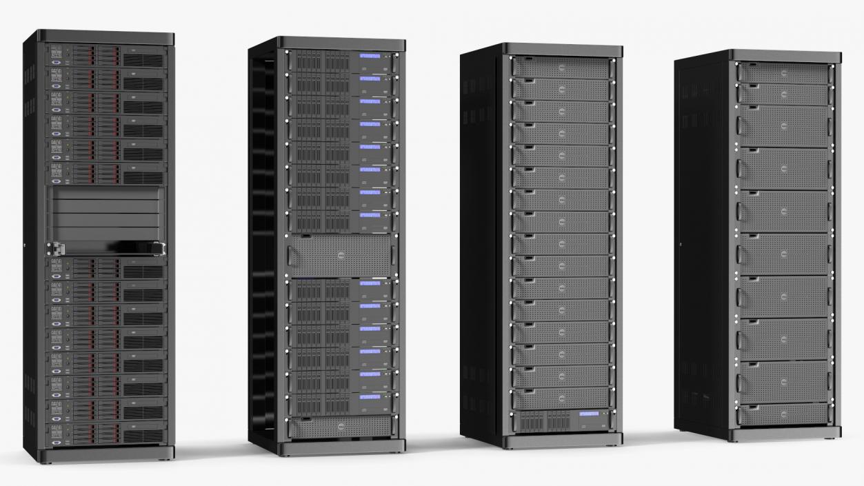 3D model Server Rack Cabinet Array