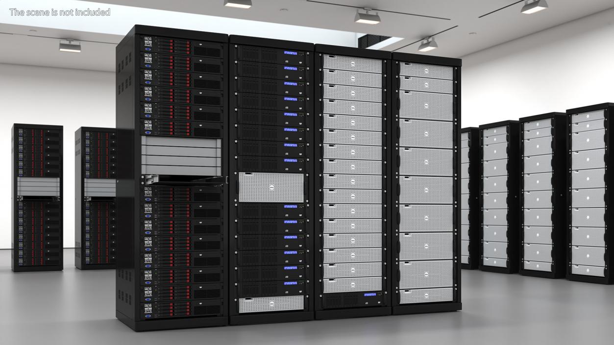 3D model Server Rack Cabinet Array