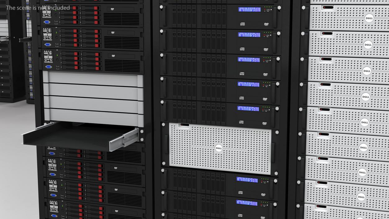 3D model Server Rack Cabinet Array