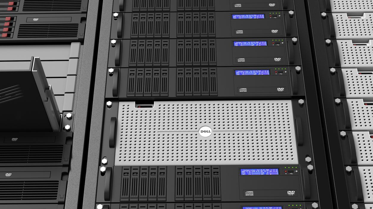 3D model Server Rack Cabinet Array