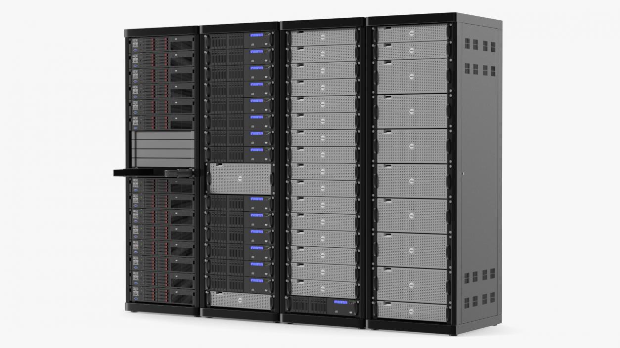 3D model Server Rack Cabinet Array