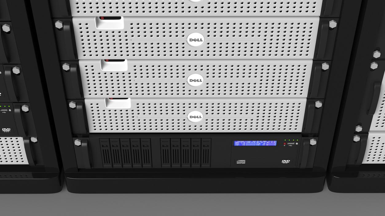 3D model Server Rack Cabinet Array