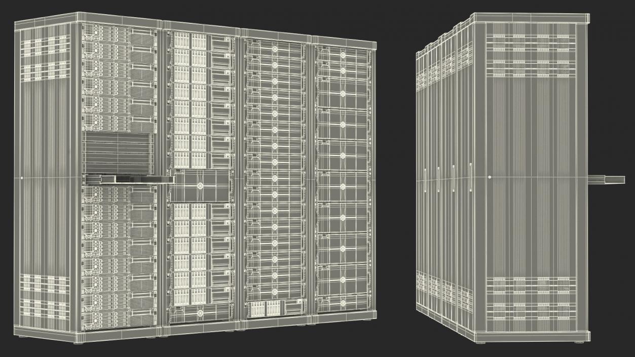 3D model Server Rack Cabinet Array