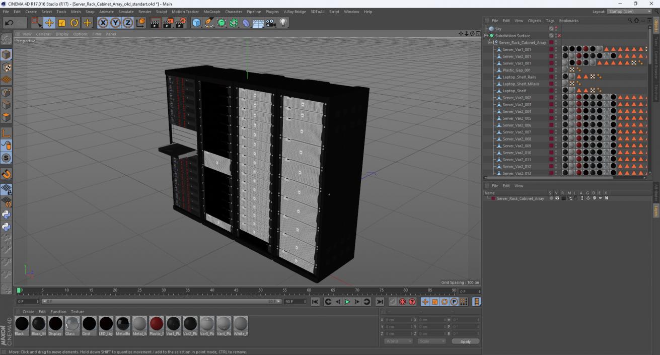 3D model Server Rack Cabinet Array