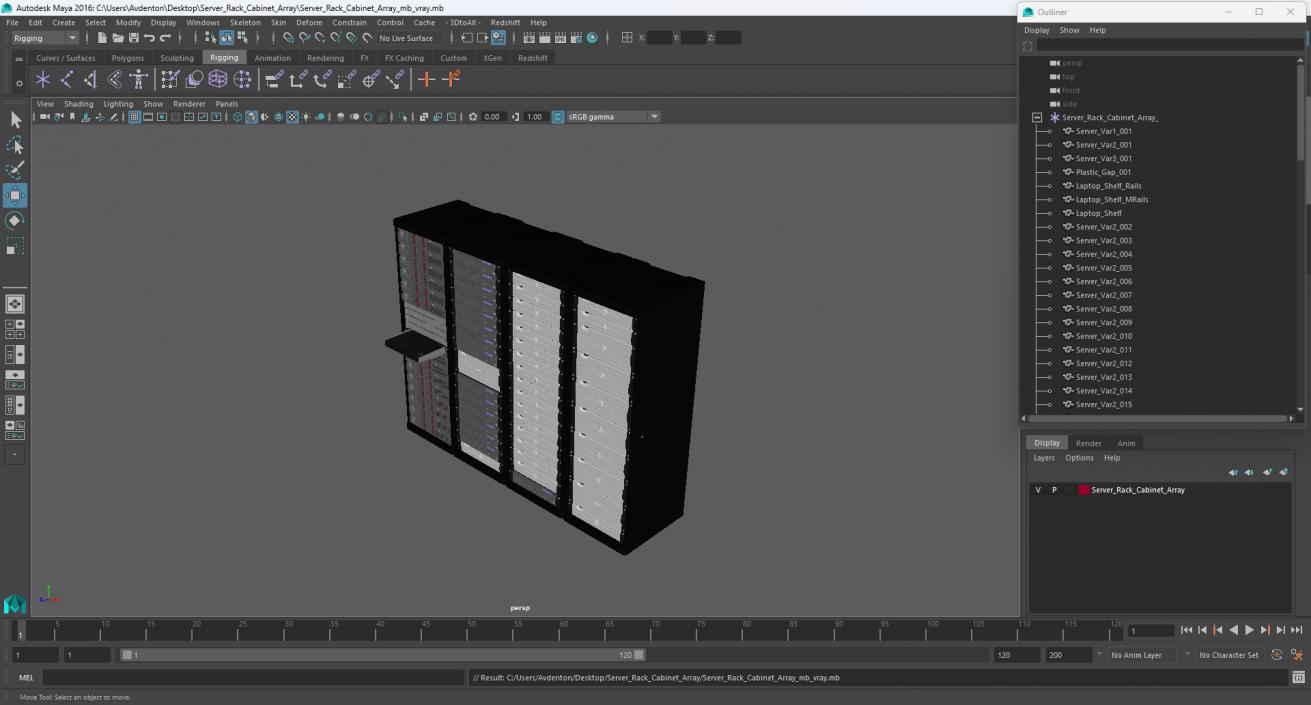 3D model Server Rack Cabinet Array