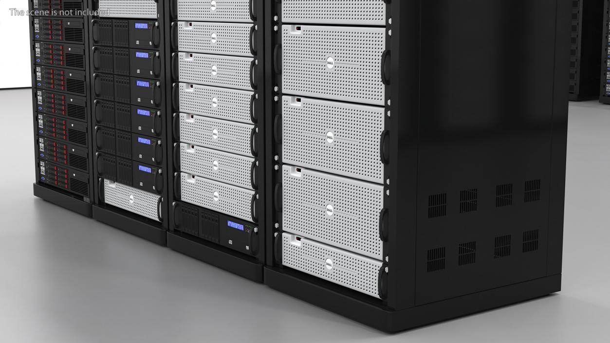 3D model Server Rack Cabinet Array