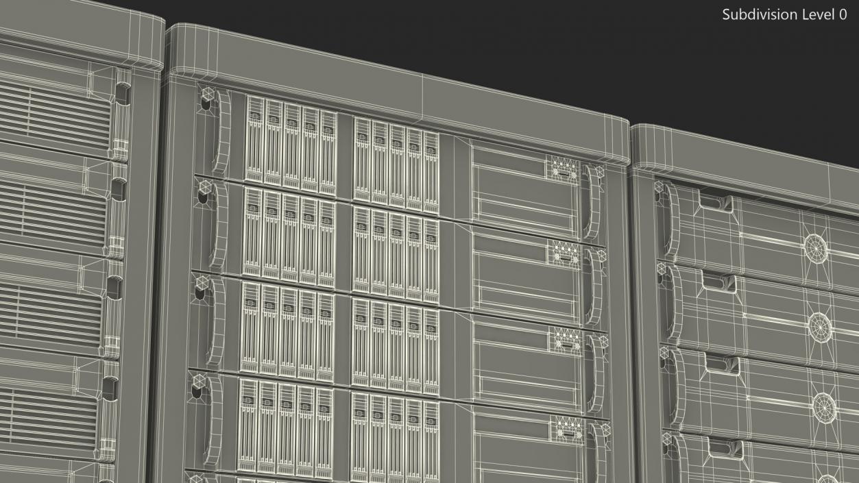 3D model Server Rack Cabinet Array