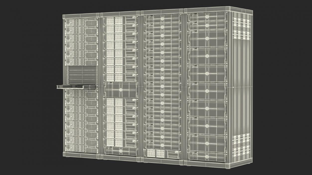 3D model Server Rack Cabinet Array