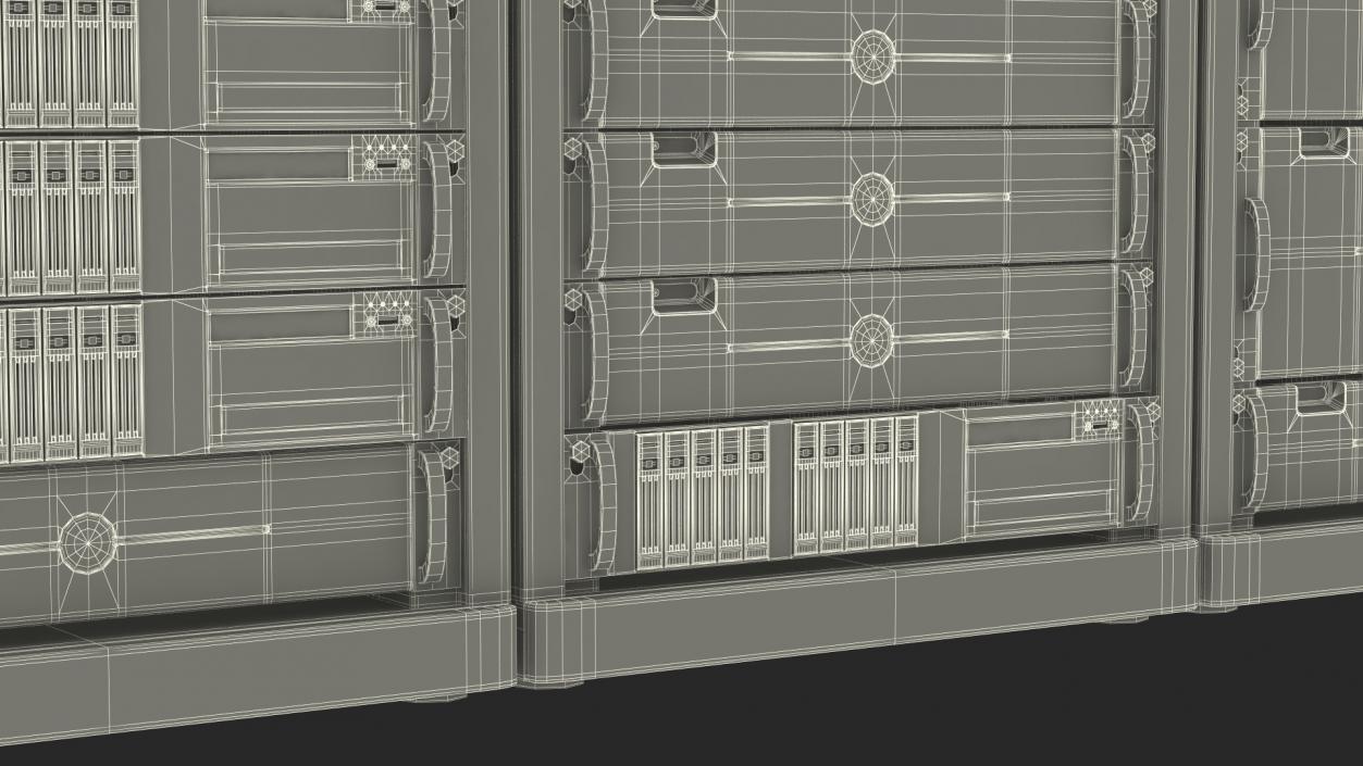 3D model Server Rack Cabinet Array