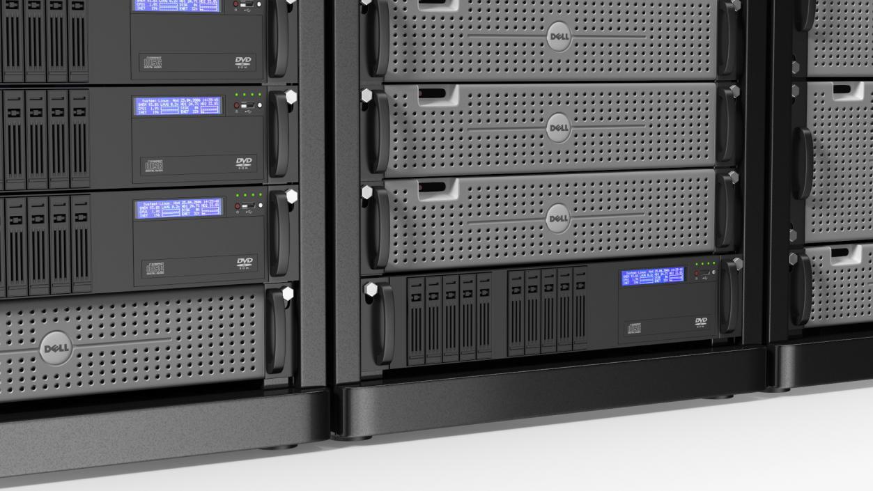 3D model Server Rack Cabinet Array