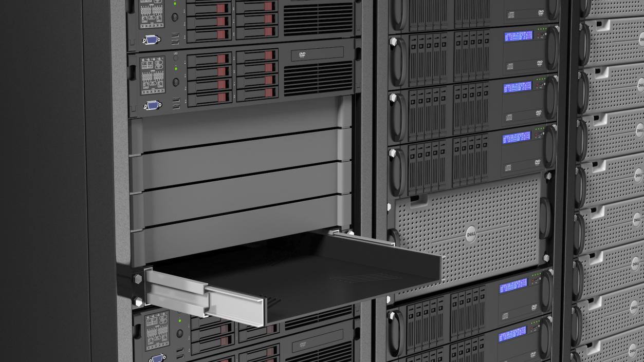 3D model Server Rack Cabinet Array