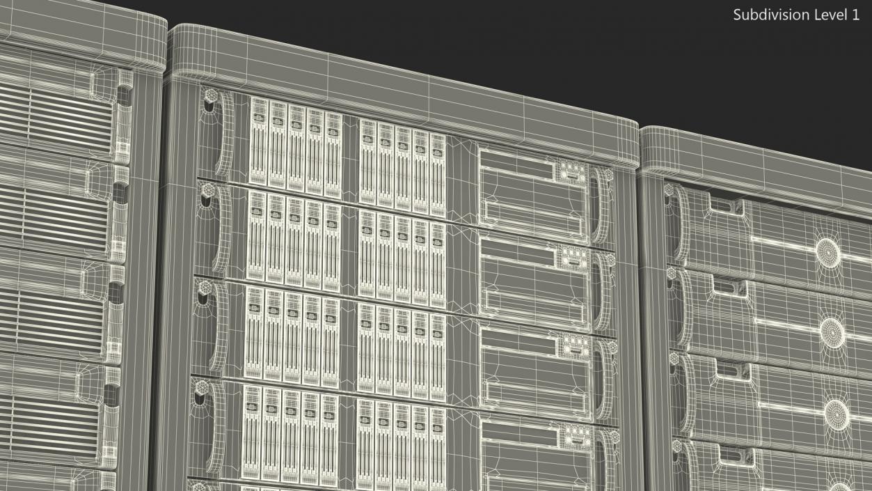 3D model Server Rack Cabinet Array