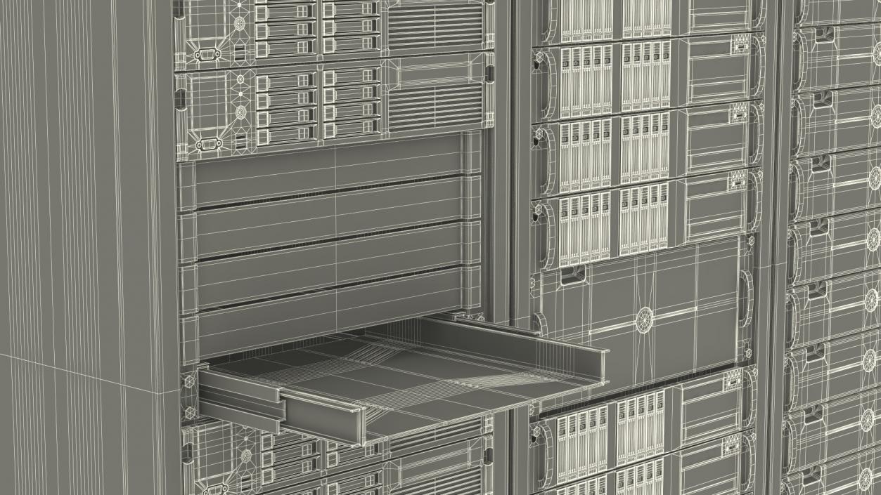 3D model Server Rack Cabinet Array