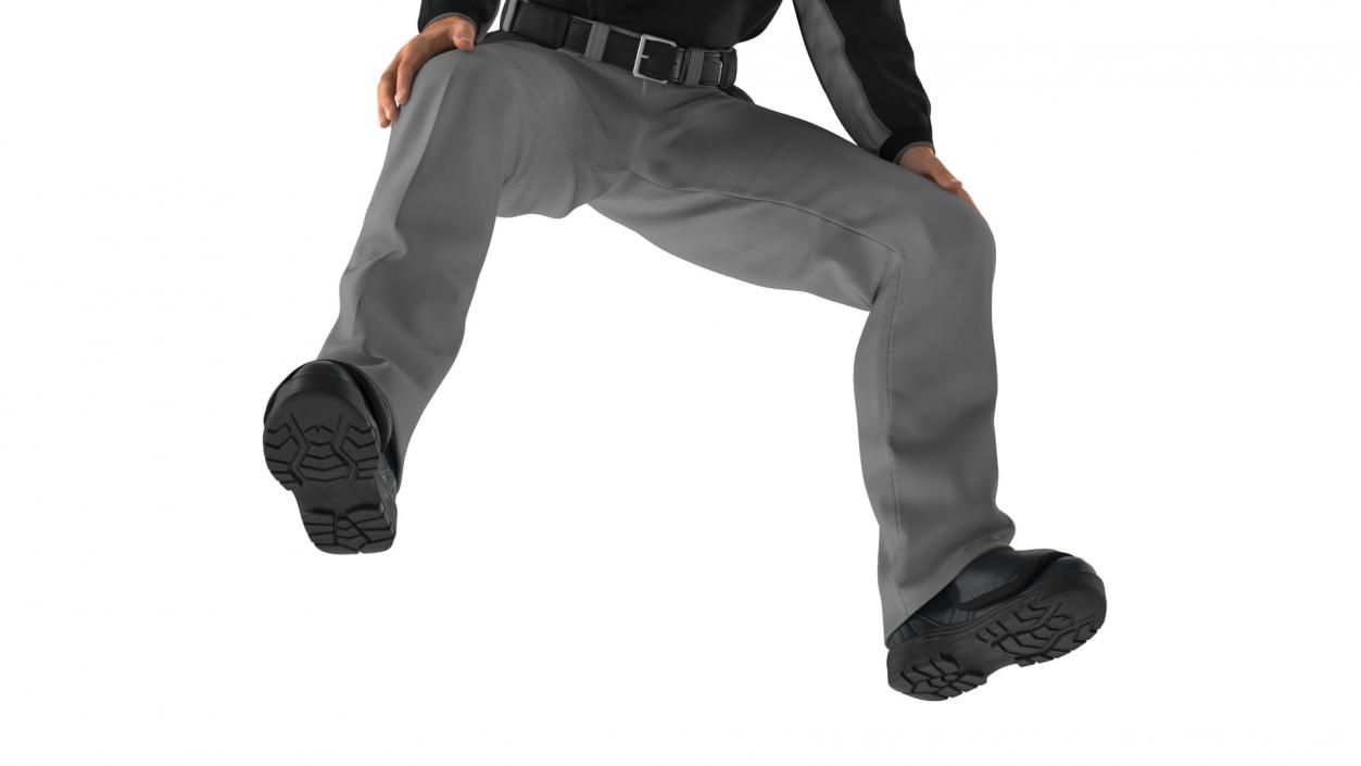 3D Baseball Umpire in Cap Ready Pose model