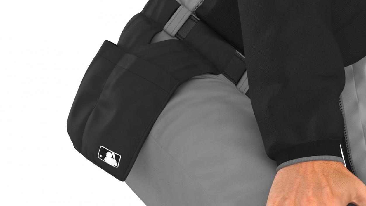 3D Baseball Umpire in Cap Ready Pose model