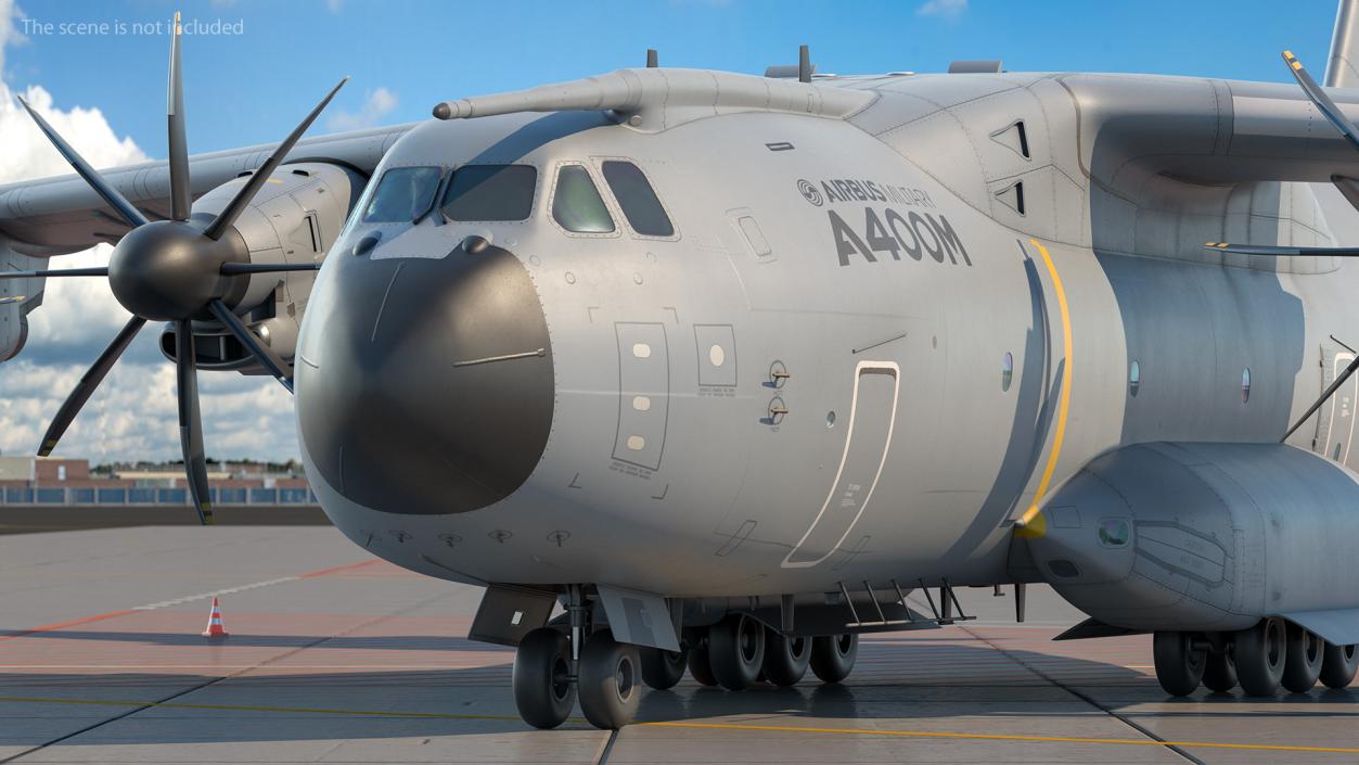 3D Airbus A400M Atlas Turboprop Military Transport Aircraft