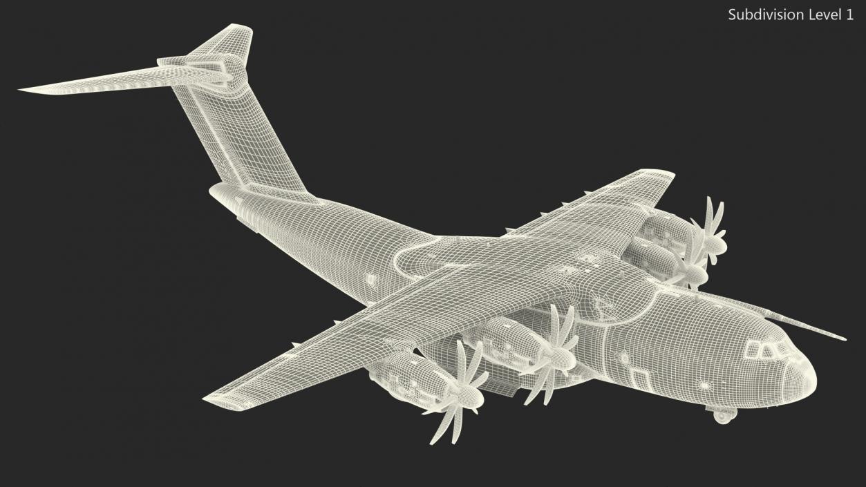 3D Airbus A400M Atlas Turboprop Military Transport Aircraft