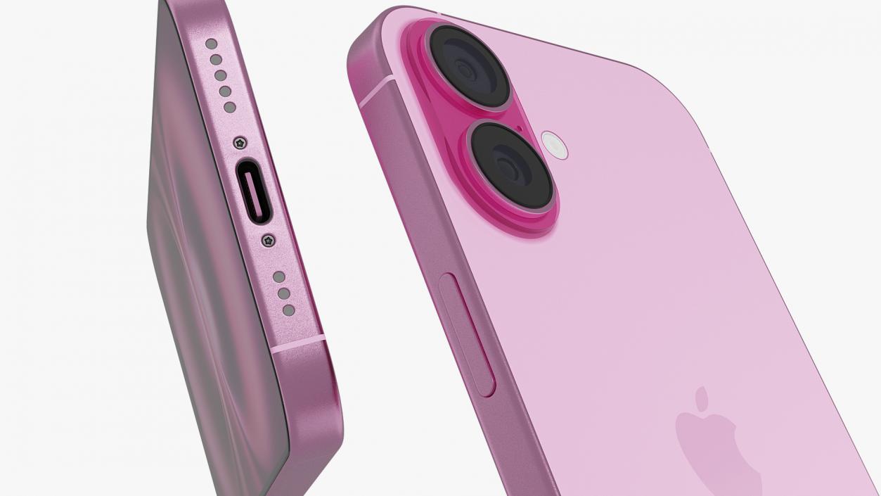 3D model Apple IPhone 16 Pink