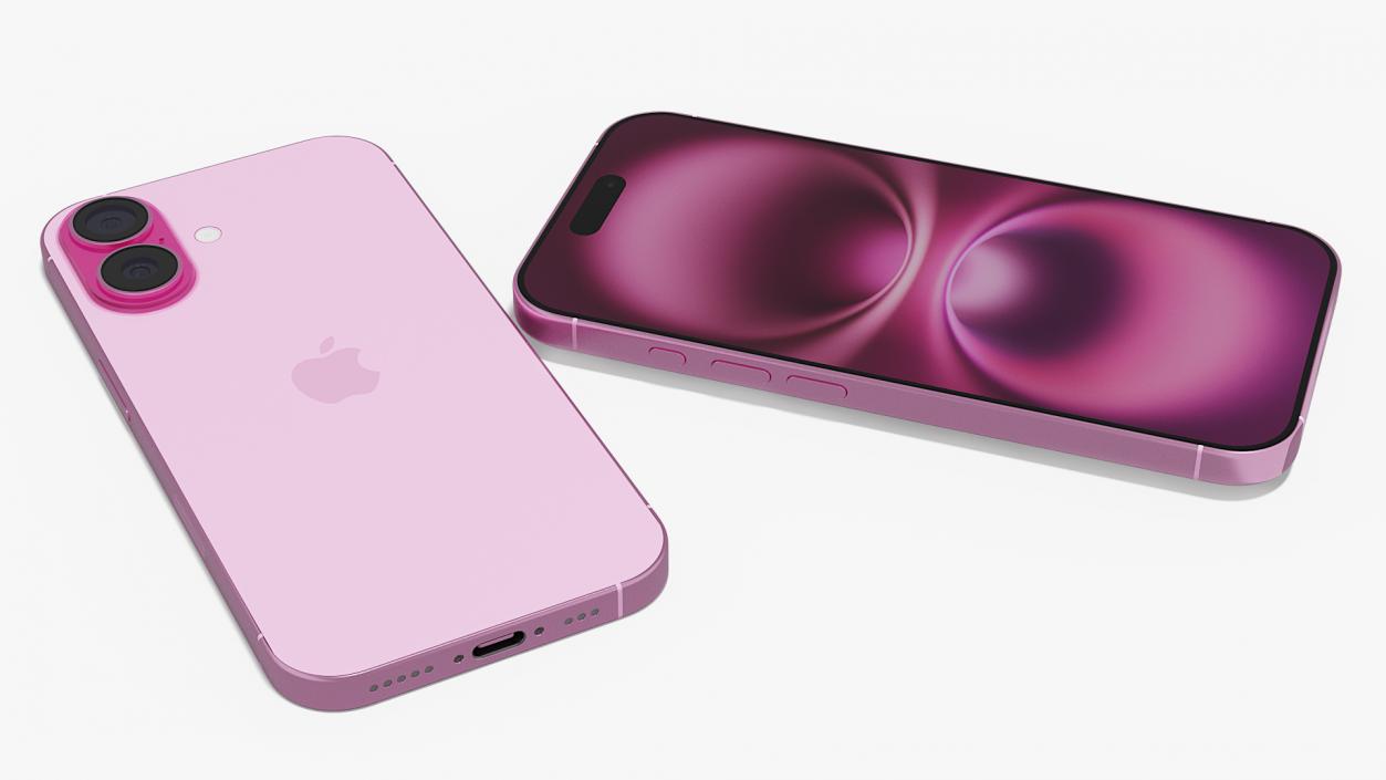 3D model Apple IPhone 16 Pink