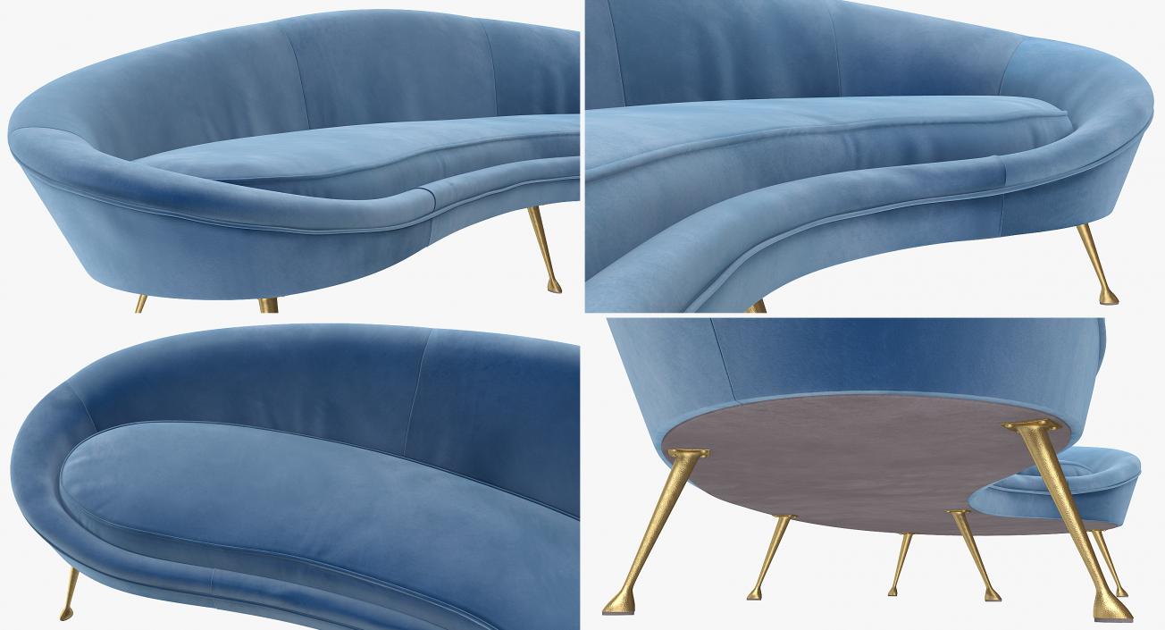 3D model Ico Parisi Sofa Blue