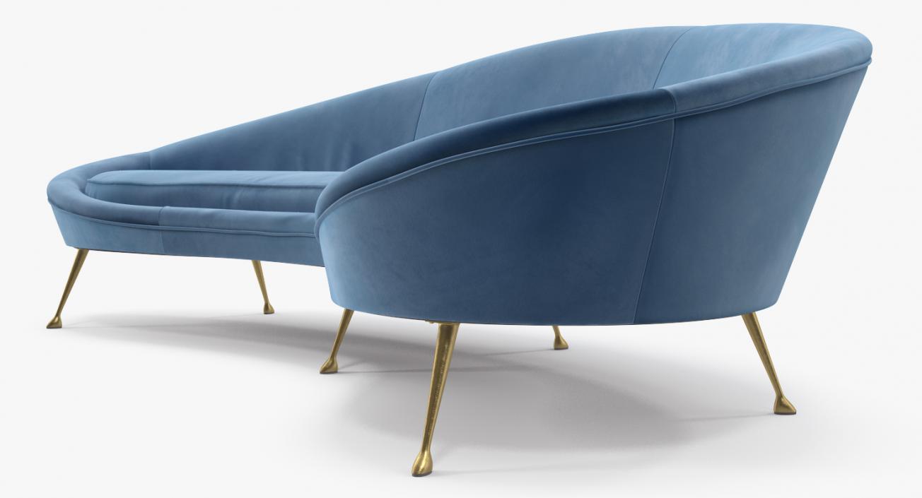 3D model Ico Parisi Sofa Blue