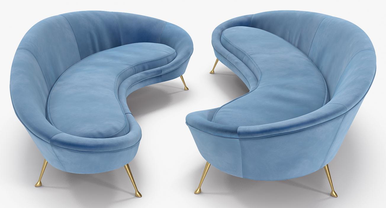 3D model Ico Parisi Sofa Blue