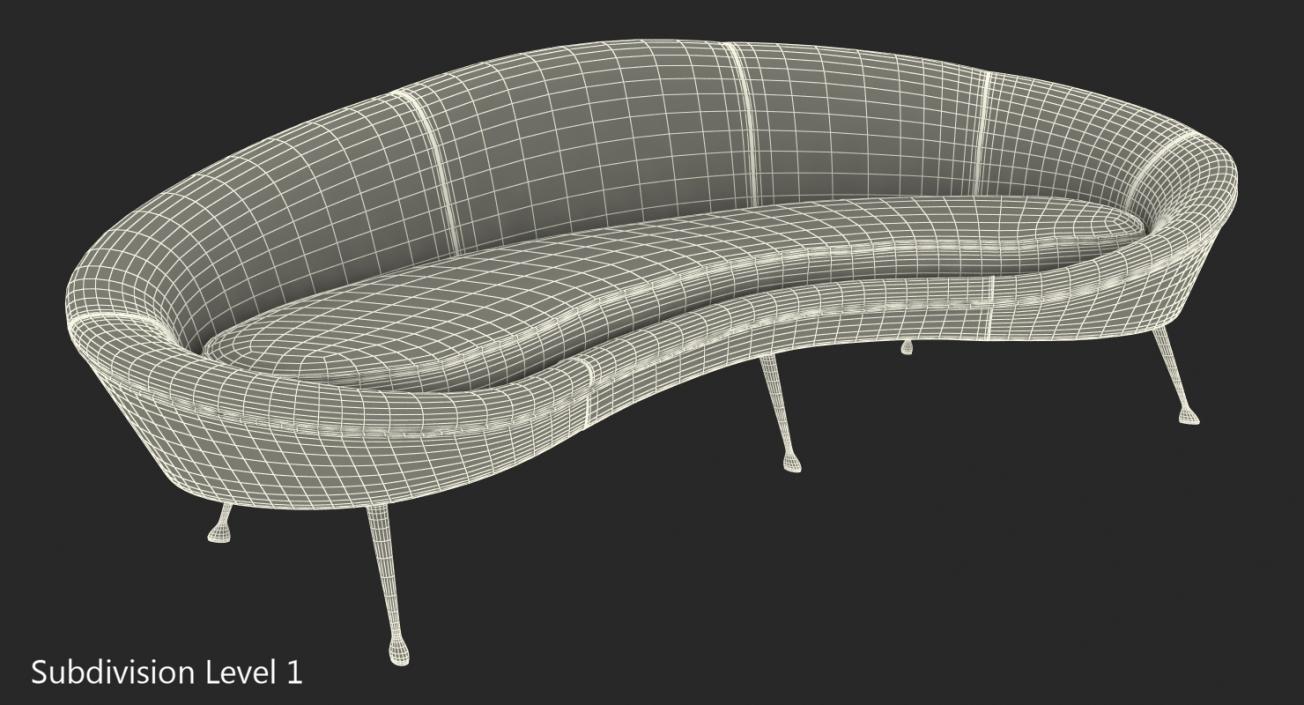 3D model Ico Parisi Sofa Blue