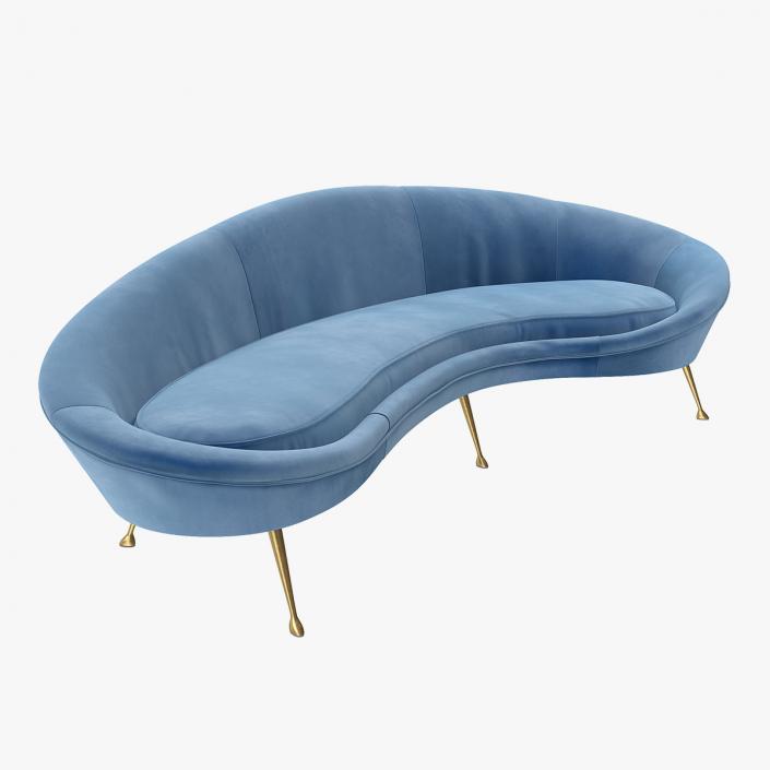 3D model Ico Parisi Sofa Blue