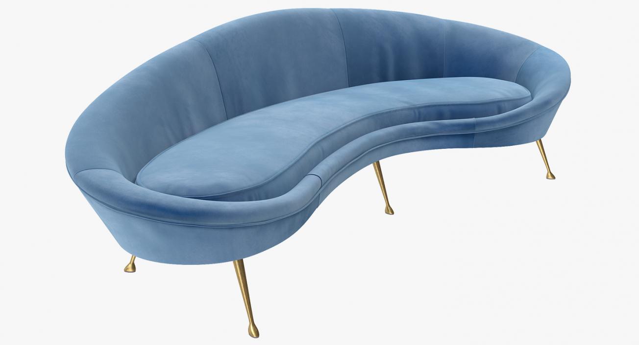 3D model Ico Parisi Sofa Blue