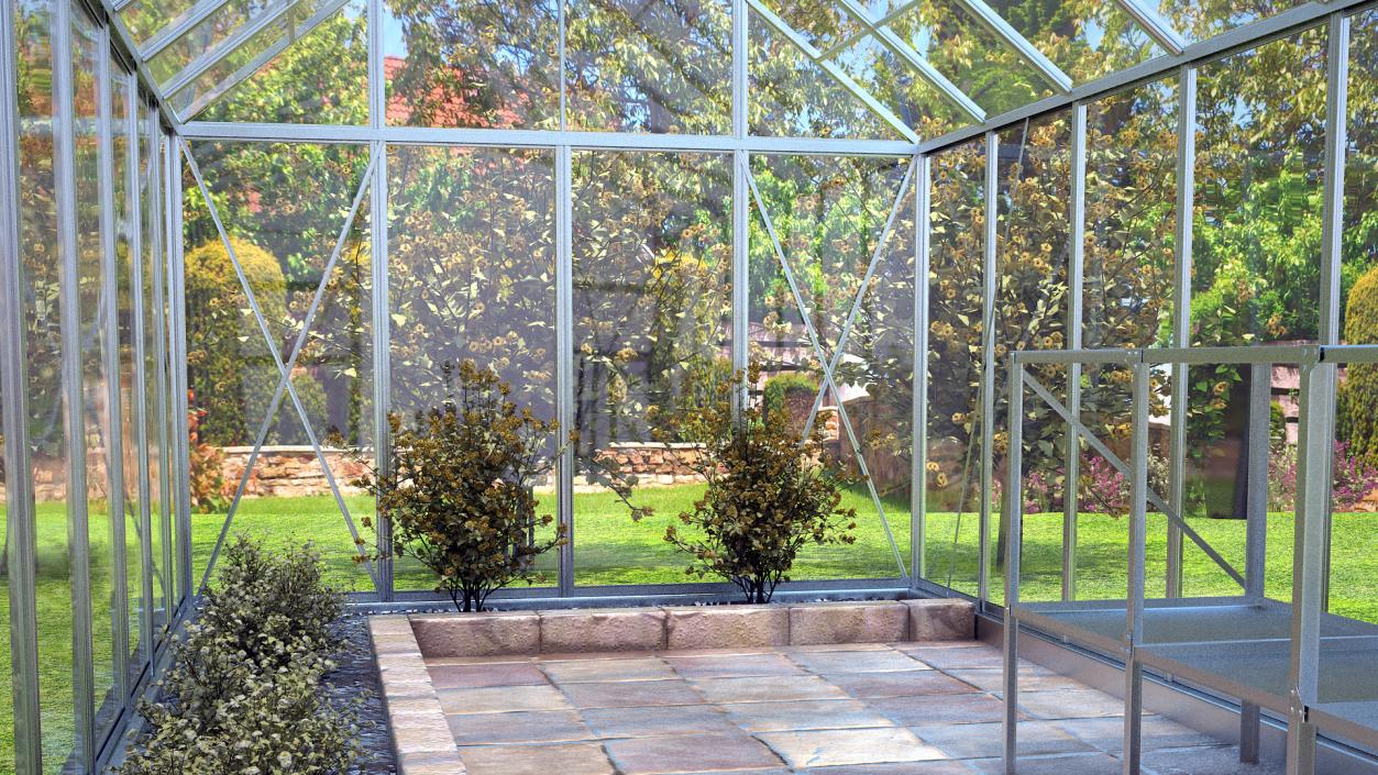 Garden Greenhouse with Rack 3D