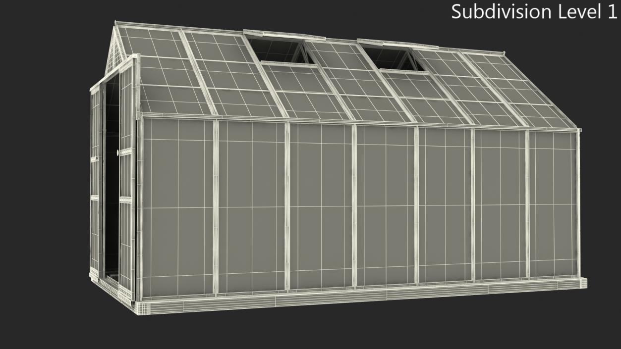 Garden Greenhouse with Rack 3D