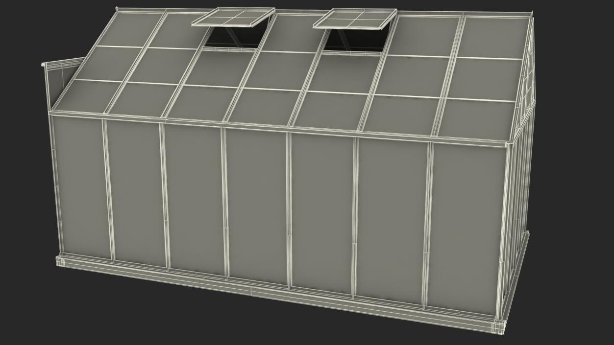 Garden Greenhouse with Rack 3D