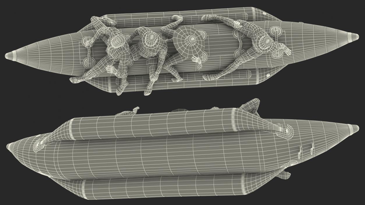 3D model Banana Boat With People Rigged