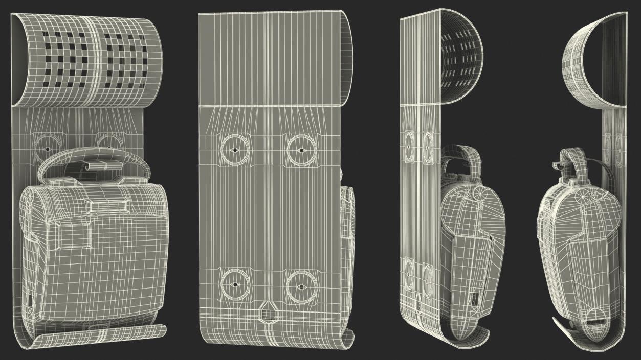 3D Automated External Defibrillator on Wall Bracket model