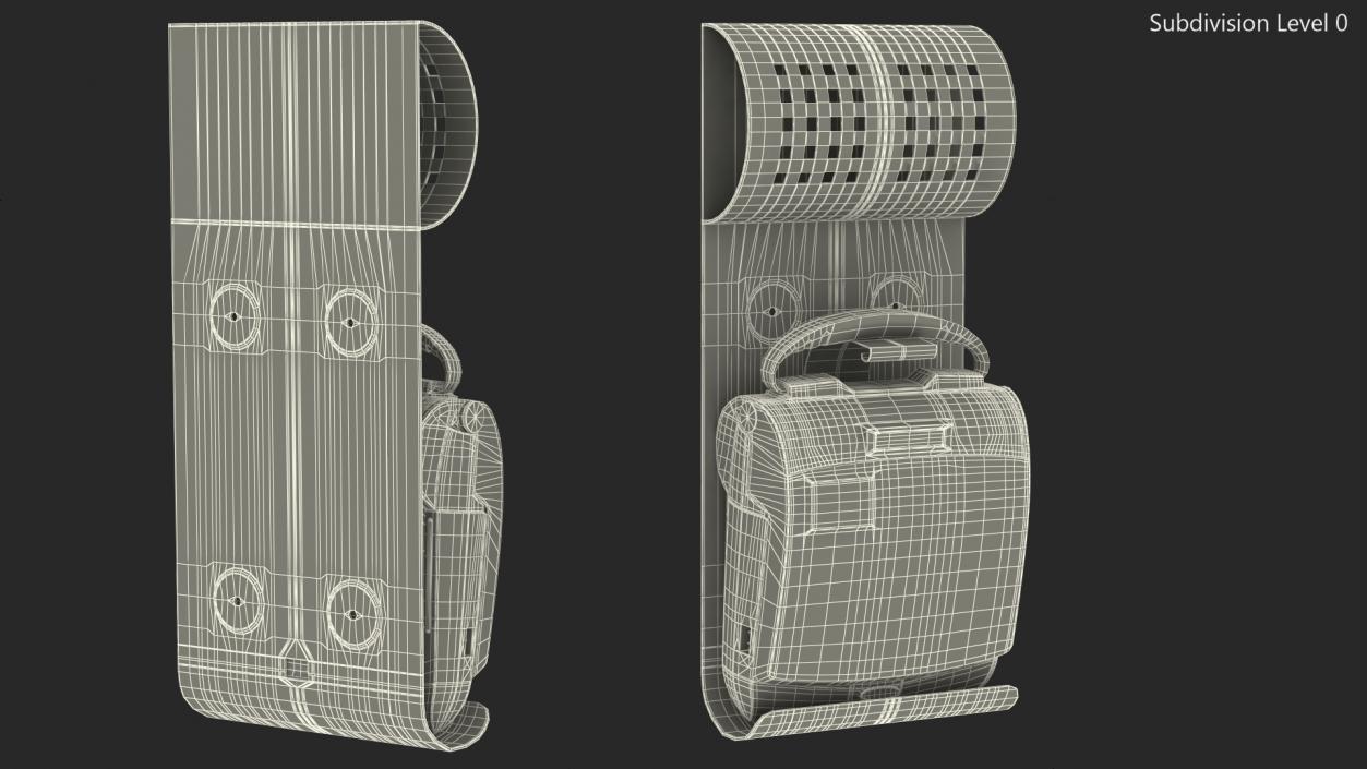 3D Automated External Defibrillator on Wall Bracket model