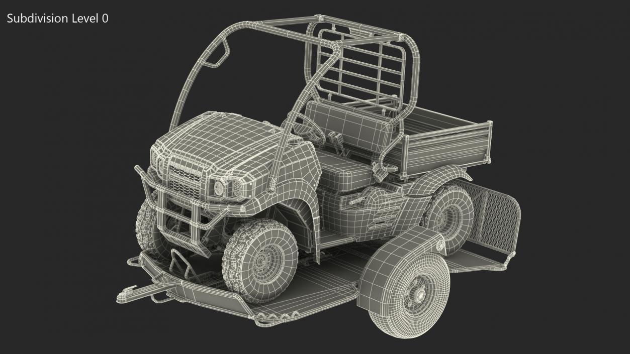 ATV Trailer with 4x4 Quadrocycle 3D